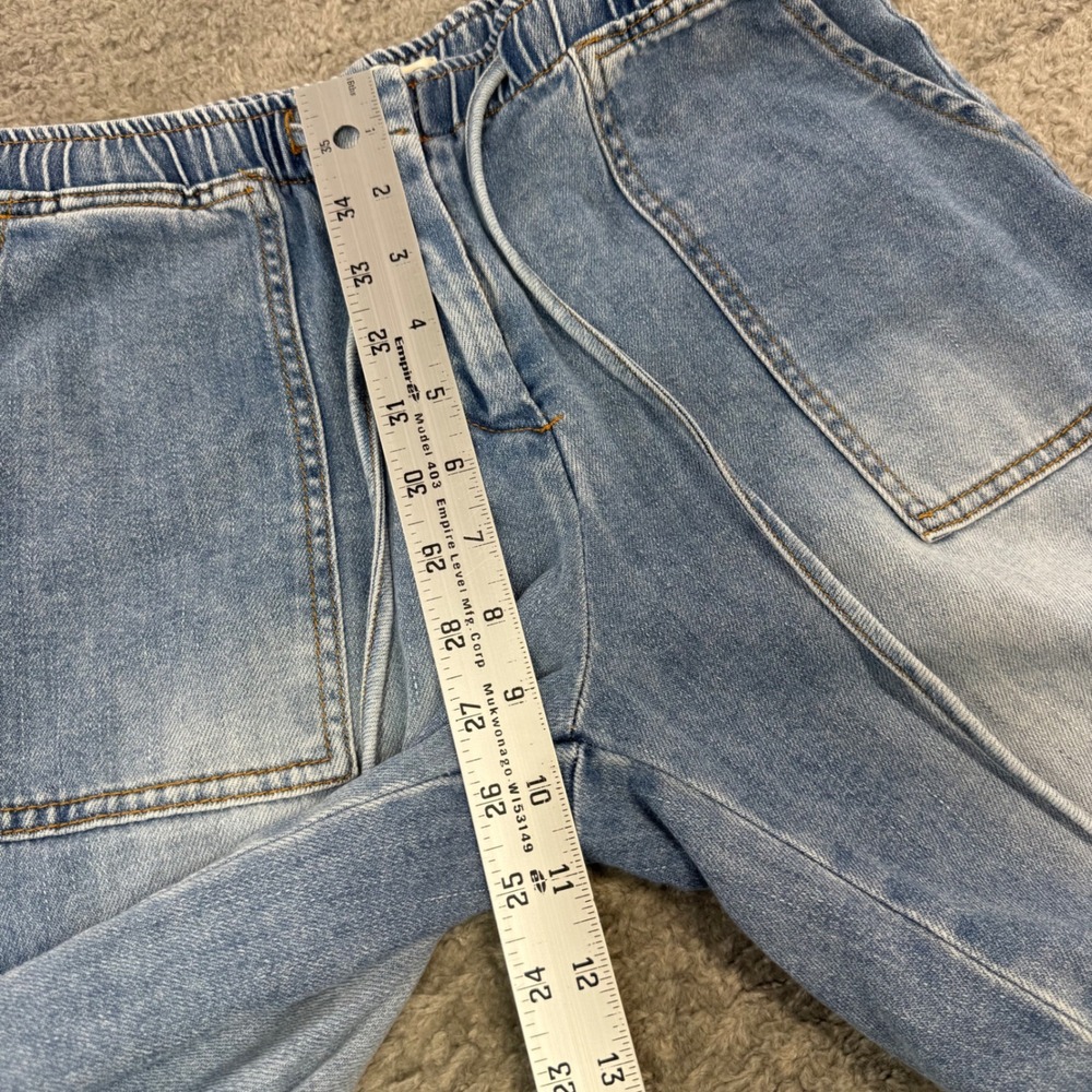 OAT New York Cloud Luxe Denim Wide Leg Elastic Waist Pants Light Wash Size 2 26 - Picture 7 of 10